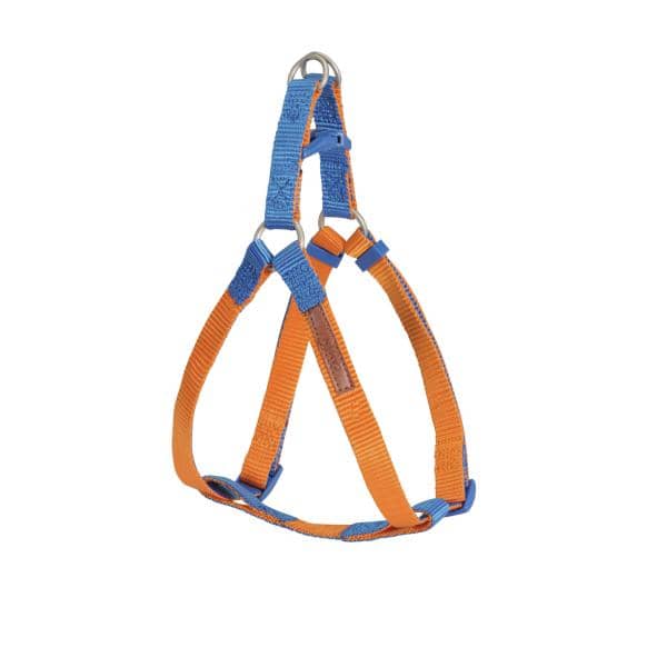 HARNAIS  NYLON CAMON ONE TOUCH BICOLORE ORANGE/BLEU 15X350X600MM