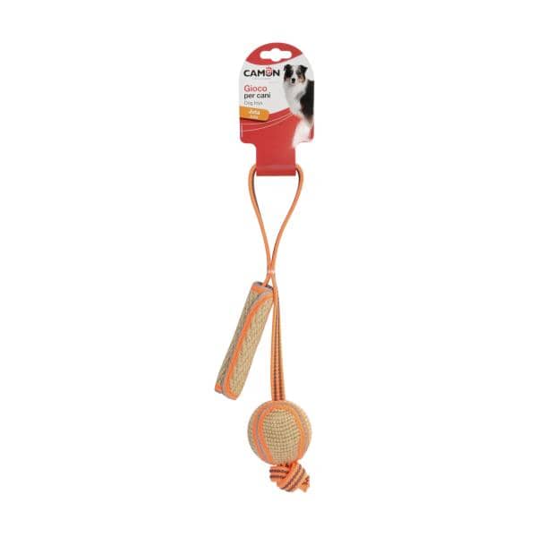 BALLE DE DRESSAGE CAMON EN JUTE AVEC POIGNEE EN CAOUTCHOUC 65X7CM