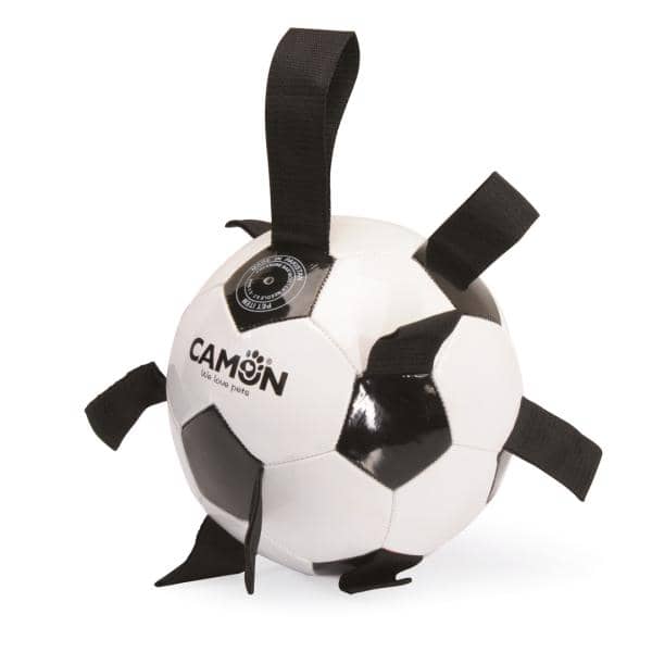 DOG TOY CAMON BALLON DE FOOTBALL EN PVC 21CM NOIR ET BLANC