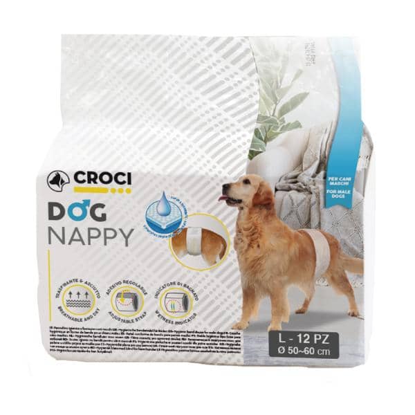 COUCHE POUR CHIEN MALE LG PCS 12 (50-60CM)